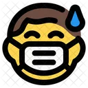 Suor De Menino Emoji Com Mascara Facial Emoji Ícone