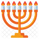 Menora Hanukkah Religiao Ícone