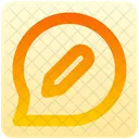 Lápiz circular con mensaje  Icono
