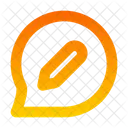 Lápiz circular con mensaje  Icono