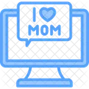 Mensaje de mamá en línea  Icono