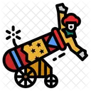 Menschliche Kanone Zirkus Jahrmarkt Symbol