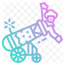 Menschliche Kanone Zirkus Jahrmarkt Symbol