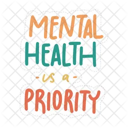 Mental health is a priority sticker  Icon