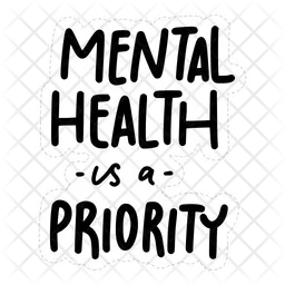 Mental health is a priority sticker  Icon