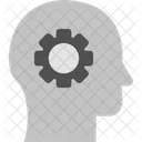 Mentalidad Cerebro Rueda Dentada Icono