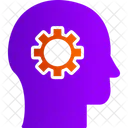 Mentalidad Cerebro Rueda Dentada Icono