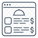 Menu De Comida En Linea Lista De Menu Menu De Comida Icono
