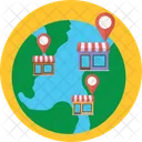 Globo De Localizacao De Mercados Localizacao Da Loja Ponteiro De Localizacao Icon