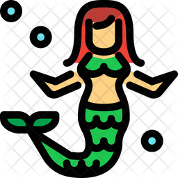 Free Mermaid Colored Outline Icon Available In Svg Png Eps Ai Icon Fonts