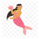 Mermaid Vector Pink Icon