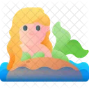 Mermaid Fairy Tale Magic Wand Icon