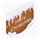 Signboard Merry Christmas Xmas Icon