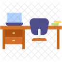 Mesa De Estudo Espaco De Trabalho Mobilia Ícone
