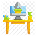 Mesa De Computadora Escritorio De Computadora Escritorio Icono