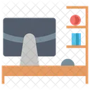 Mesa De Trabajo Computadora En El Escritorio Escritorio De Computadora Icon