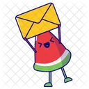 Message Holding Watermelon Massage Holding Message Icon