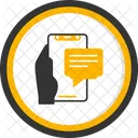 Message Hand Holding Phone Text Icon