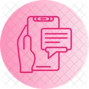 Message Hand Holding Phone Text Icon