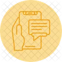 Message Hand Holding Phone Text Icon