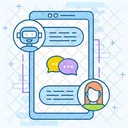 메시징 앱 챗봇 로봇 채팅 아이콘