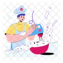 Messy Chef Baking Mess Cooking Mess Icon