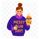 Messy Day Tea Sarcastic Icon