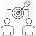 Icone De Linha Fina De Metas Compartilhadas Ícone
