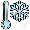 Meteo Hiver Thermometre Et Flocon De Neige Icon