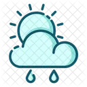 Meteo Temps Ensoleille Et Pluvieux Nuage Icône