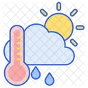 Meteorologie Thermometer Sonne Symbol