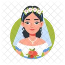 Mexican Bride Girl Character Icon