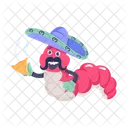Mexican Caterpillar Cute Caterpillar Mexican Day Icon