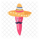 Sombrero Cap Red Chilli Red Pepper Icon