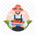 Mexican Farmer Harvest Character Icon