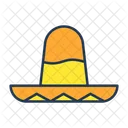 멕시코 모자 솜브레로 모자 아이콘