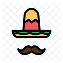 Mexican Hat And Mustache  Icon
