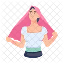 Mexican Female Mexican Scarf Woman Scarf Icon