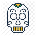 メキシコの頭蓋骨、頭蓋骨、デザインされた頭蓋骨 アイコン