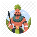 Mexican Warrior Character Person Icon