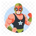 Mexican Wrestler Fighter Character Icon