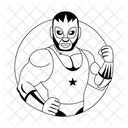 Mexican Wrestler Fighter Character Icon