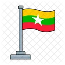 Myanmar Pais Bandeira Icon