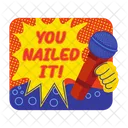 Mic You Nailed Text Icon