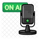 Mic On Air Stream Broadcast Icon