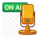 Mic On Air Stream Broadcast Icon