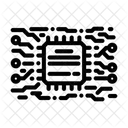 Microchip Circuit Lines Icon