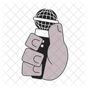 Mic Holding Microphone Stage Karaoke Party Icon