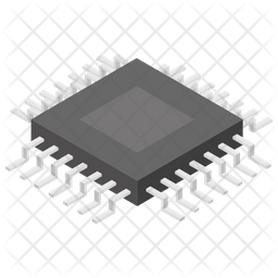 Microprocessor Icon - Download in Isometric Style