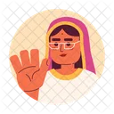 Mid adult hindu woman saying hi hello  Icon